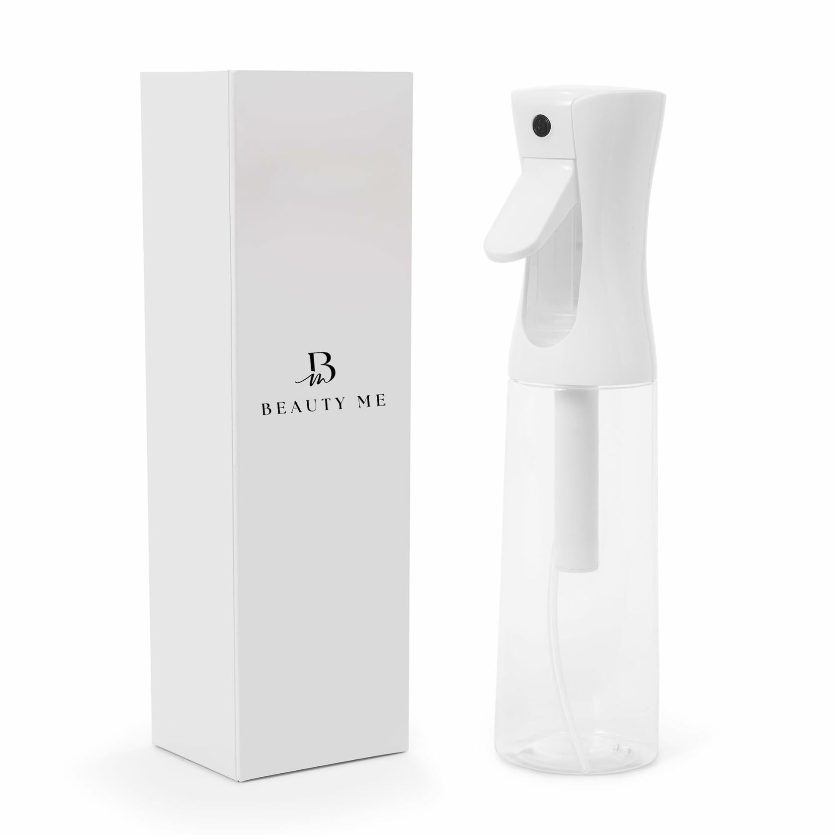 BEAUTY ME Continuous Mist Spray Bottle 10.1oz White Fine Mist Sprayer