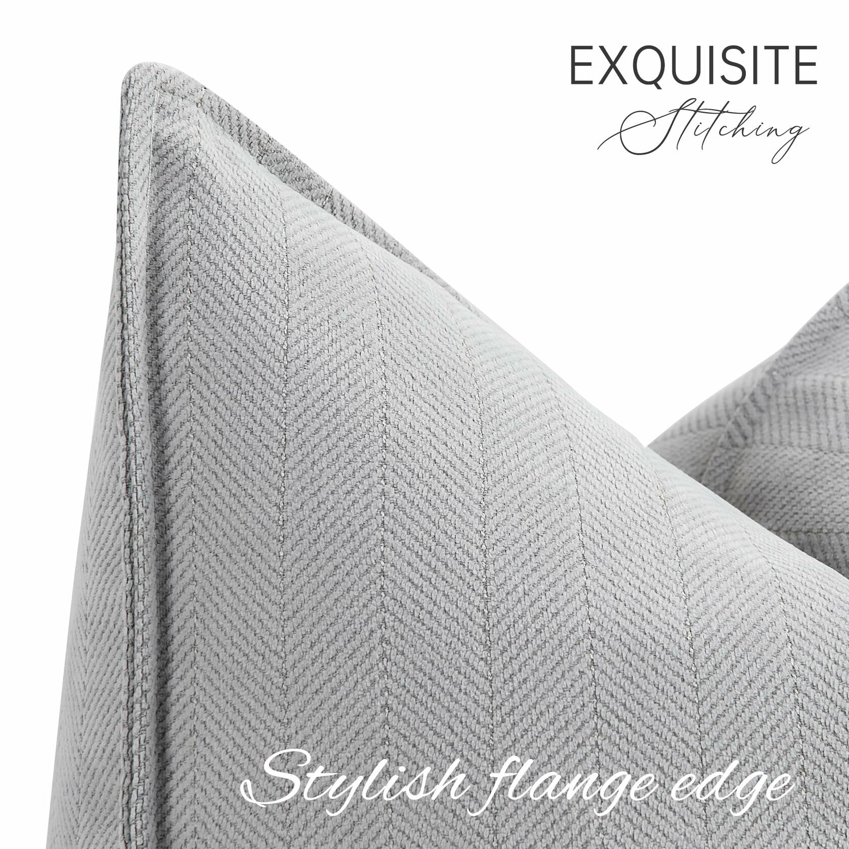 ZWJD Chenille Light Gray Pillow Covers 22x22 Set of 2 Soft Decorative