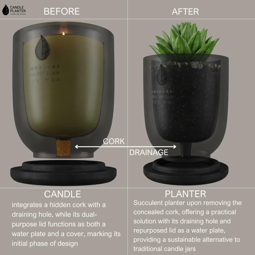 Matani Concrete Cement Candle Planter Aromatherapy Soy Black Sandalwood 3.1x4in