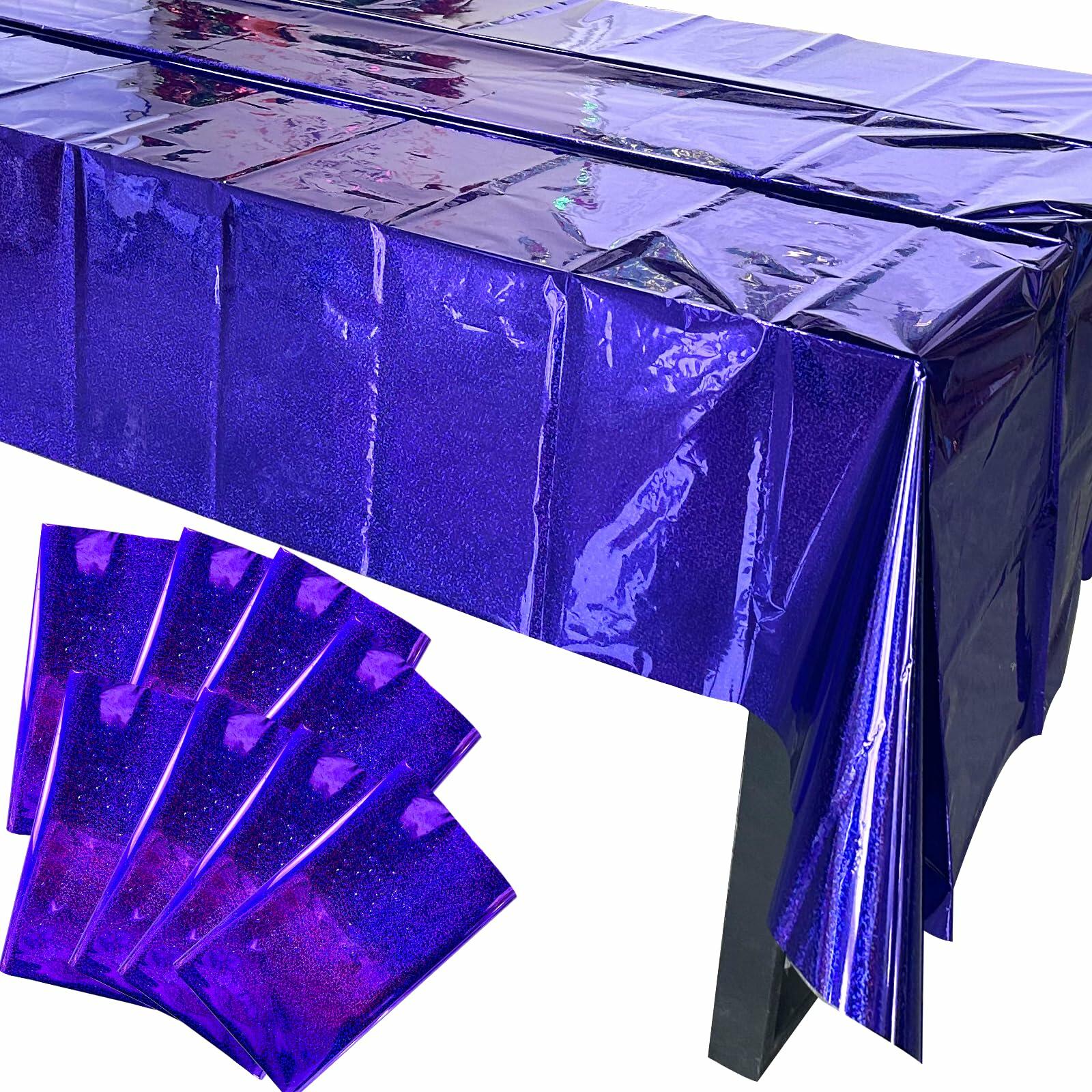 JXPARTYY Iridescent Plastic Tablecloths 4 Pack 54x108 Disposable Party Yellow