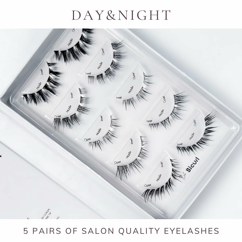 Sicurl 5-Pair Wispy Fluffy Eyelash Set Mixed Styles Cateye Fox Anime Lashes