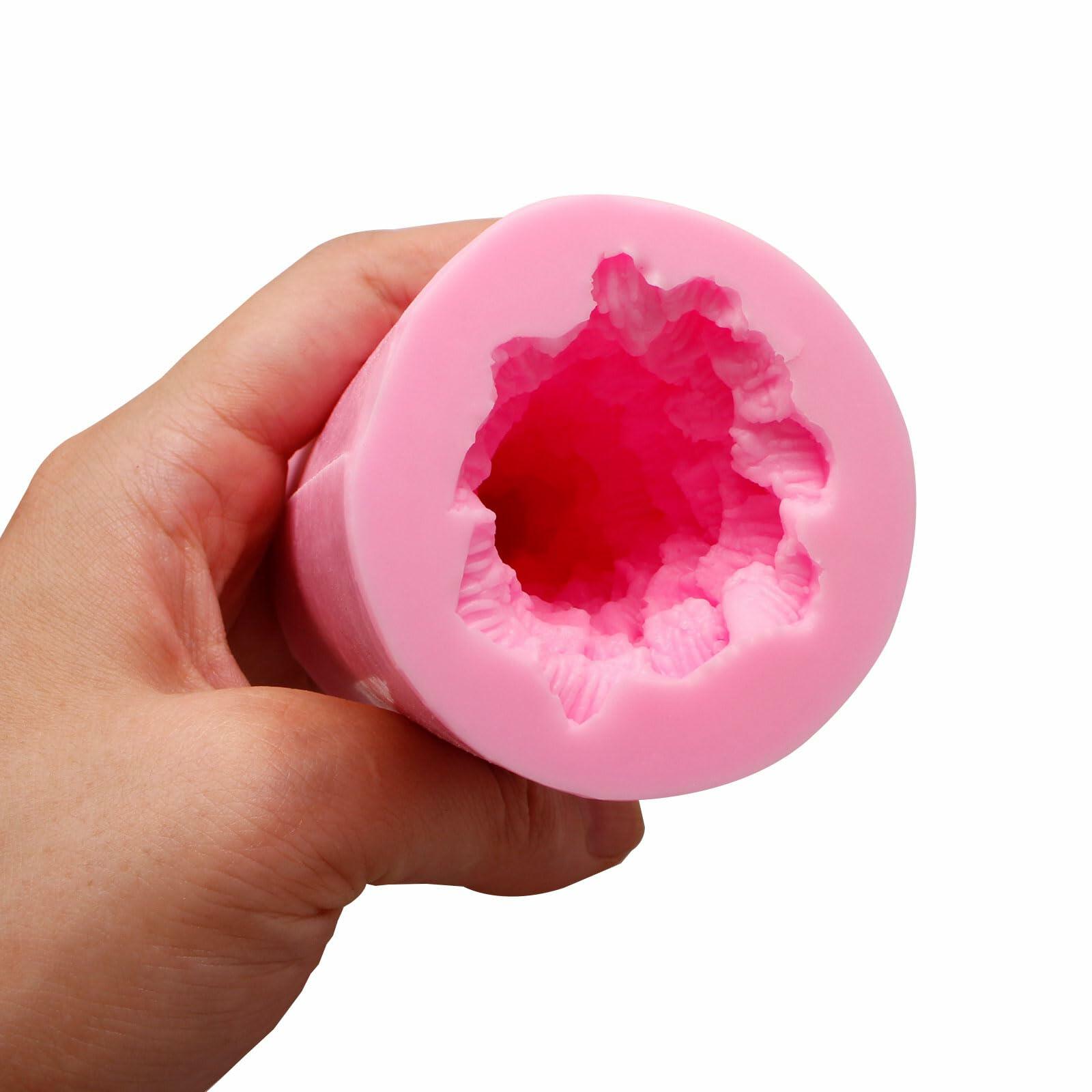 Caregene Christmas Tree Candle Silicone Mold Pine Tree Shape for Candle Making