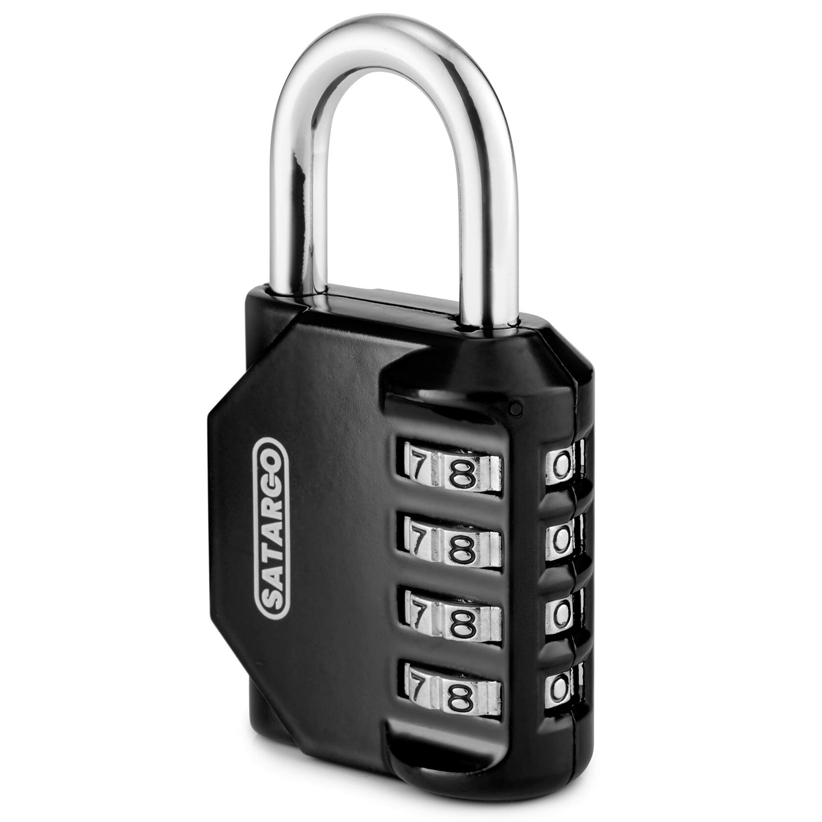 Satargo 4 Digit Combination Lock Cut Resistant Gym Padlock Yellow 2 Pack
