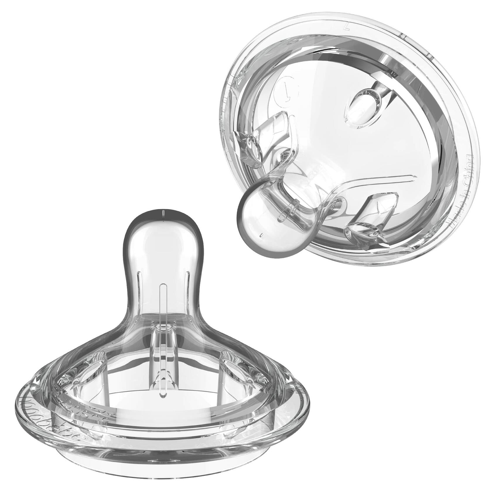 Nanobebe Flexy Silicone Bottles Nipples Triple Vented Twin-Pack - Slow Flow