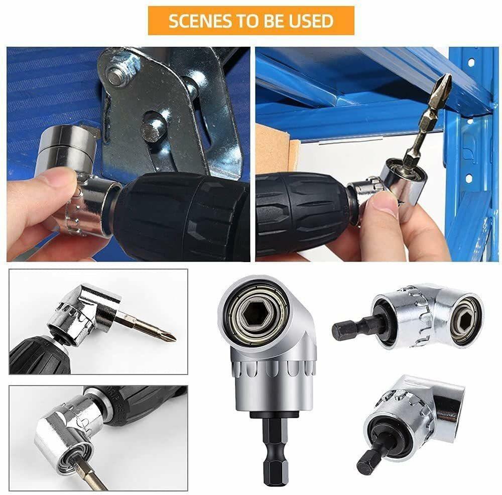 105° Right Angle Drill Adapter 1/4" Hex Shank Drill Attachment