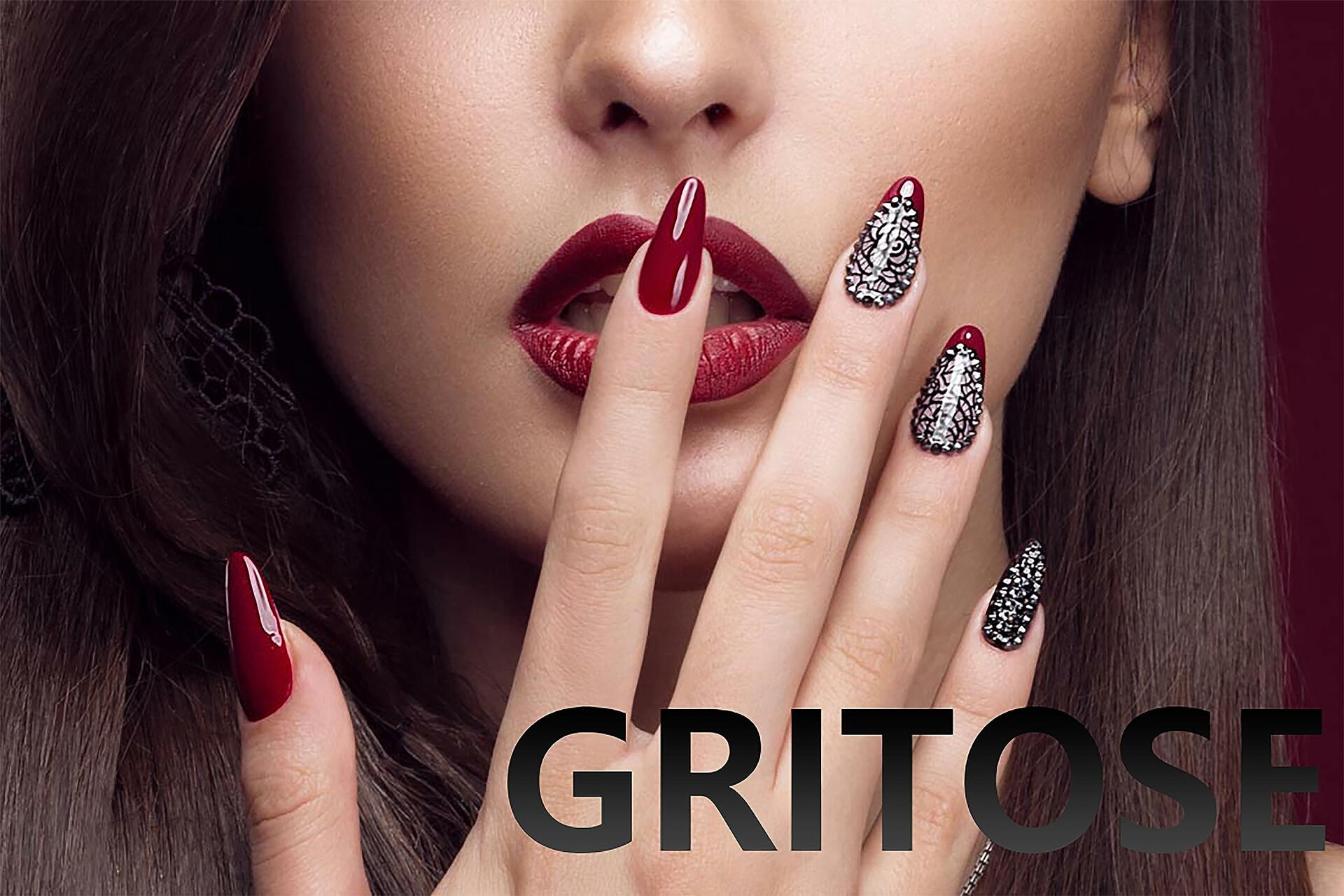 GRITOSE 24 Pcs Fall Maple Leaves Almond Medium Pink Matte Press On Nails