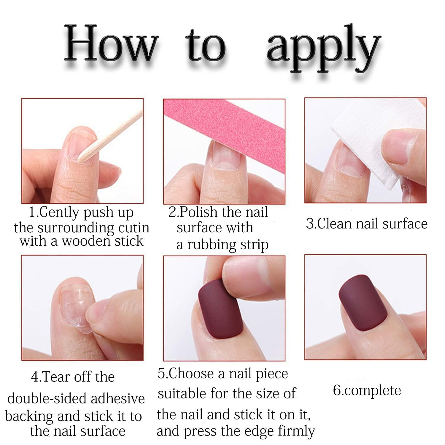Red French Press On Nails Almond Medium Glossy Bow Pearl 24 Pcs