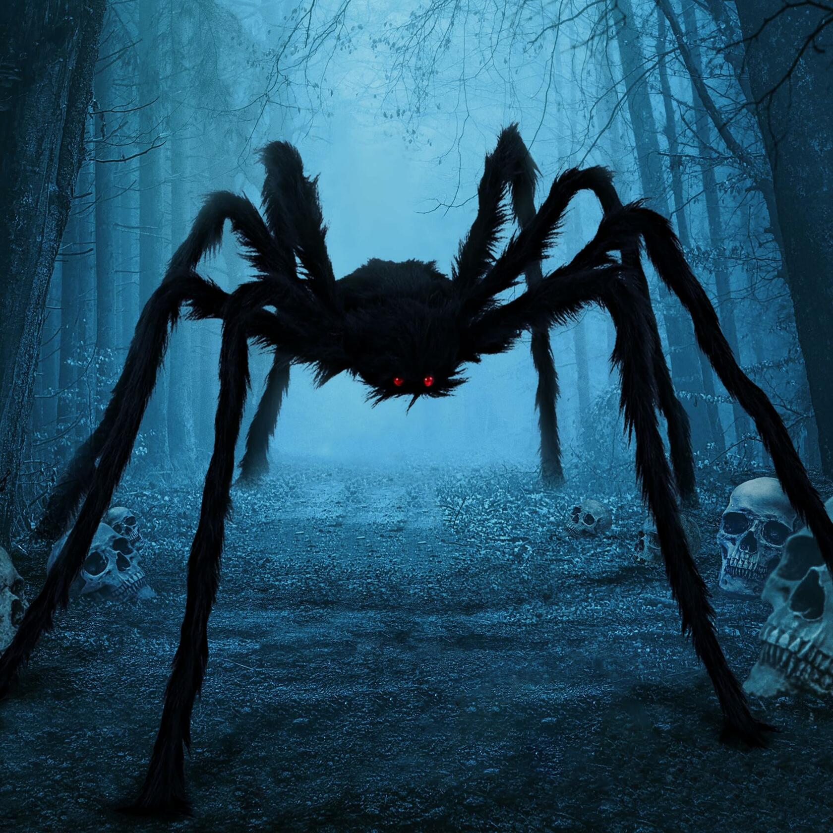 JOYIN 6.5ft Halloween Giant Spider Outdoor Yard Lawn Decoration Black