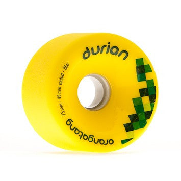 Orangatang Durian 75mm 86a yellow Longboard Wheels (Set of 4)
