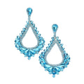 Oversized Cut Out Cluster Vine Accented Teardrop Earrings