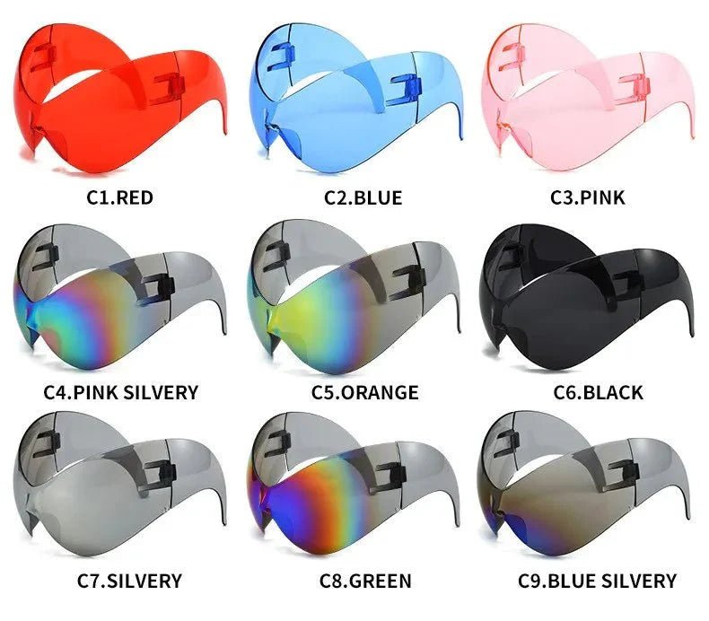 Oversized Sport Sunglasses – UV protection Windproof Steampunk - PhishStones Products
