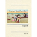 Vintage Lined Notebook Greetings from Cape May, New Jersey, Beach Scene - Paperback