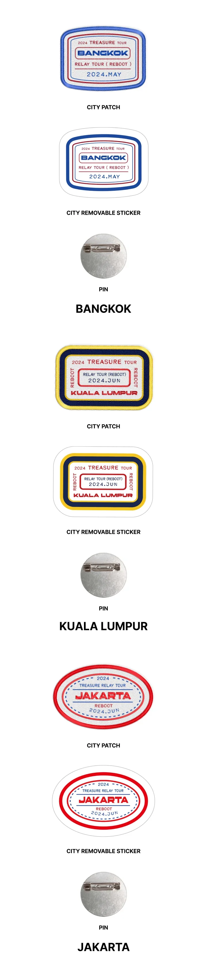 Treasure - Reboot 2024 Treasure Relay Tour Official MD Treasure Patch Set City