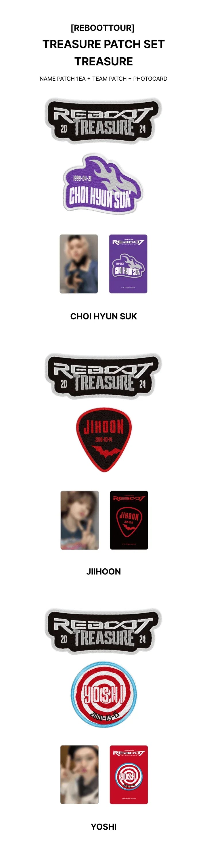 Treasure - Reboot 2024 Treasure Relay Tour Official MD Treasure Patch Set Treasure