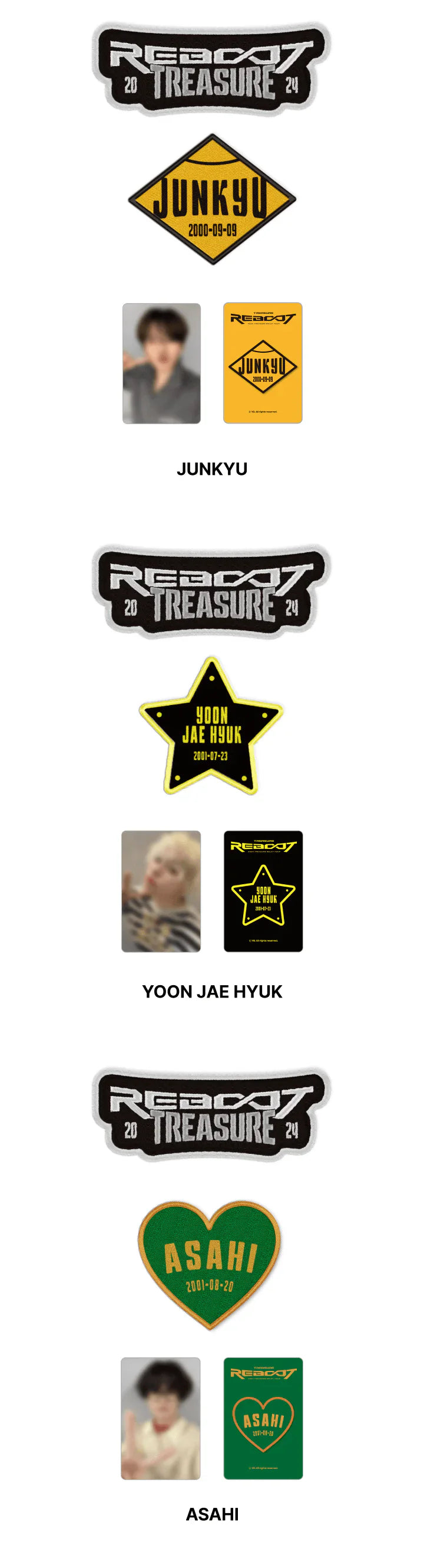 Treasure - Reboot 2024 Treasure Relay Tour Official MD Treasure Patch Set Treasure