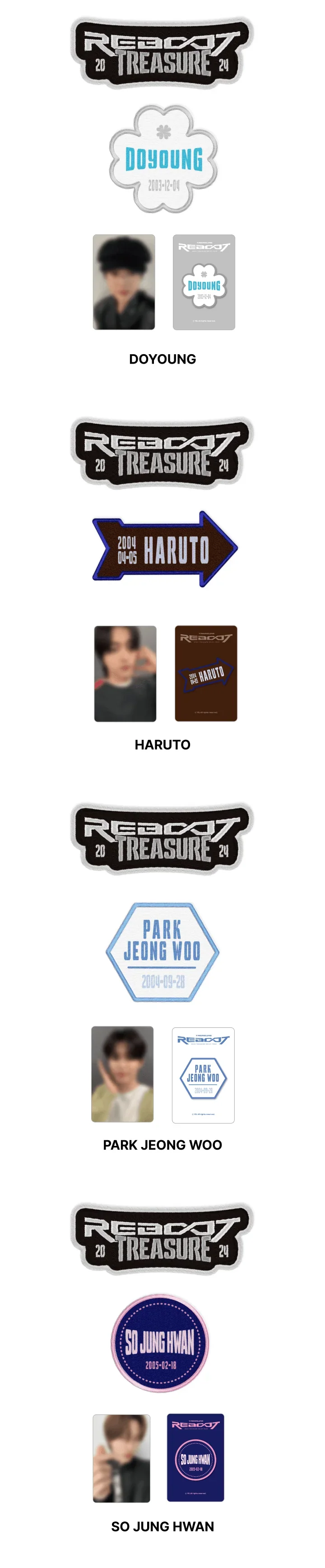 Treasure - Reboot 2024 Treasure Relay Tour Official MD Treasure Patch Set Treasure