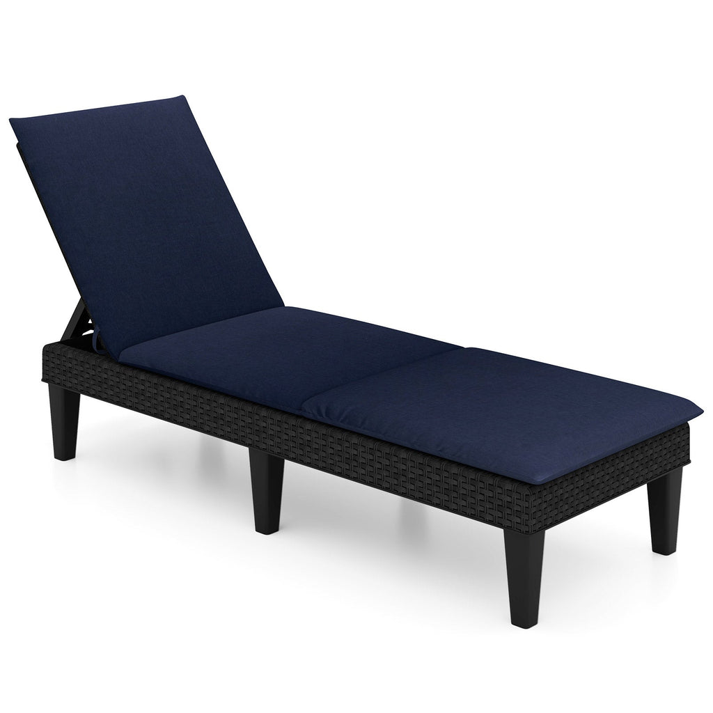 Patio Lounge Chair 3-Position Adjustable Backrest and Cushion