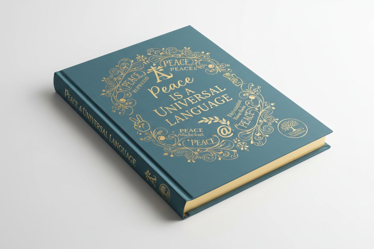 Peace Is a Universal Language Spiral Notebook – Gold Foil Floral Journal