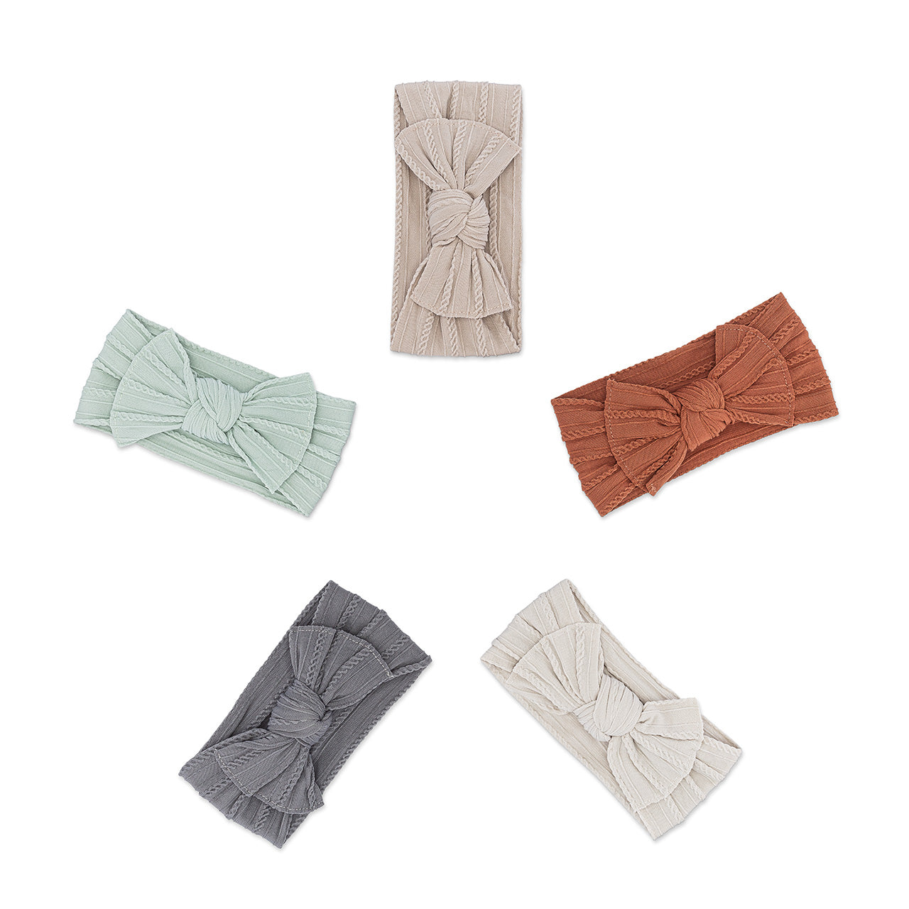 Pebble Set - Cable Knit Knotted Headbands - 5 Pack - PhishStones Products