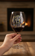 Wine Glass  - Weimaraner Stemmed