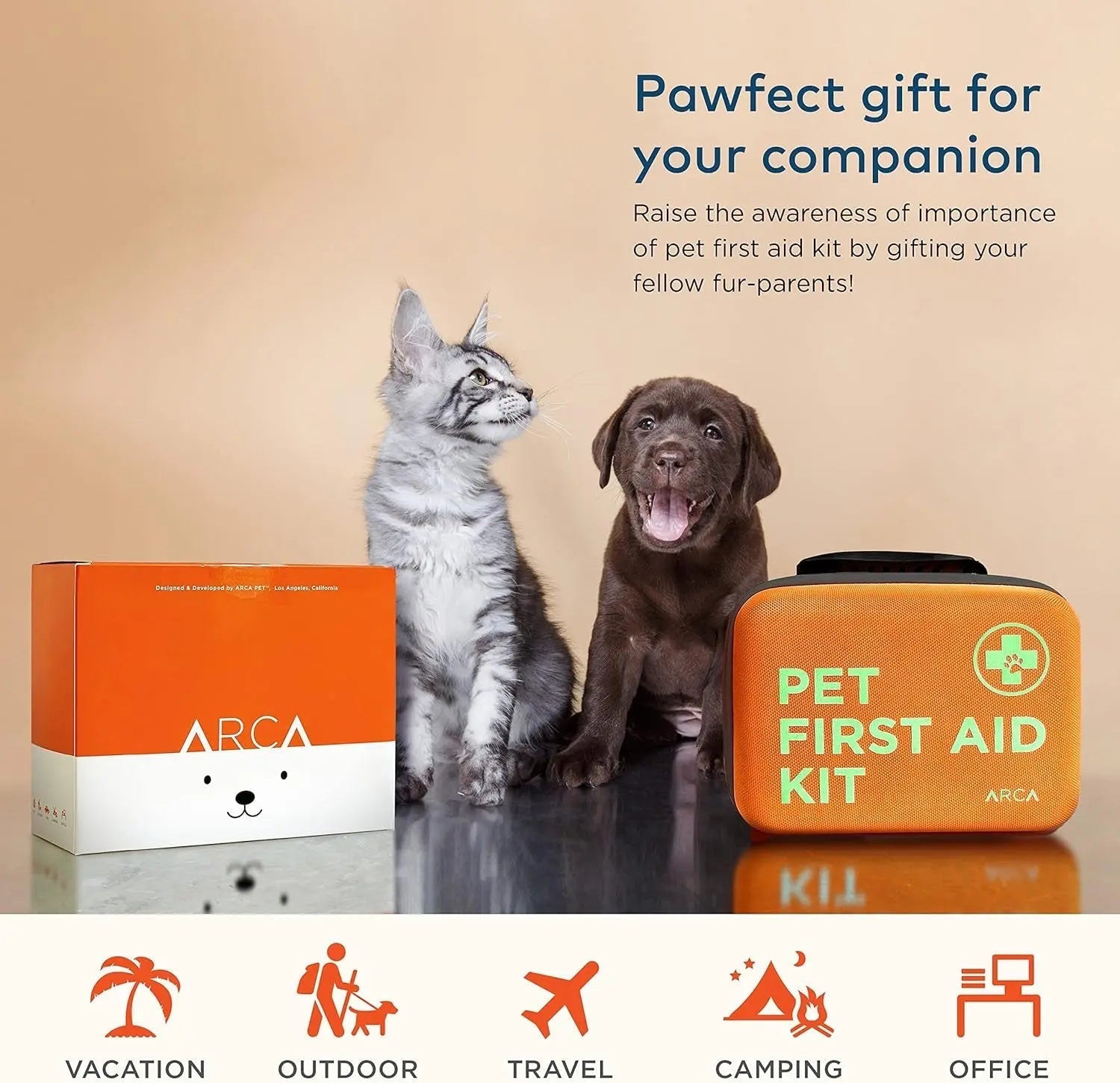 Pet First Aid Kit for Dogs & Cats with Thermometer, Tick Remover & Manual - PhishStones Products