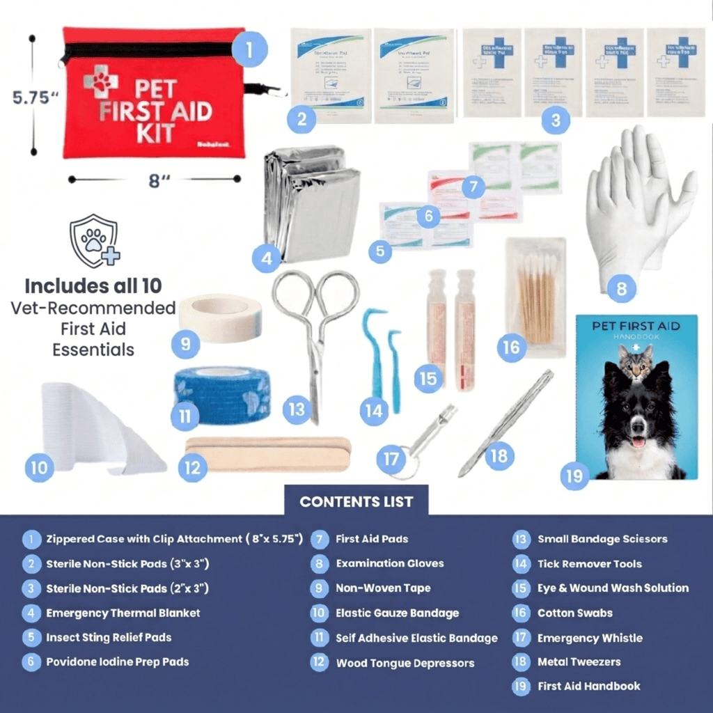 Pet First Aid Kit for Dogs & Cats with Vet - Approved Essentials - PhishStones Products