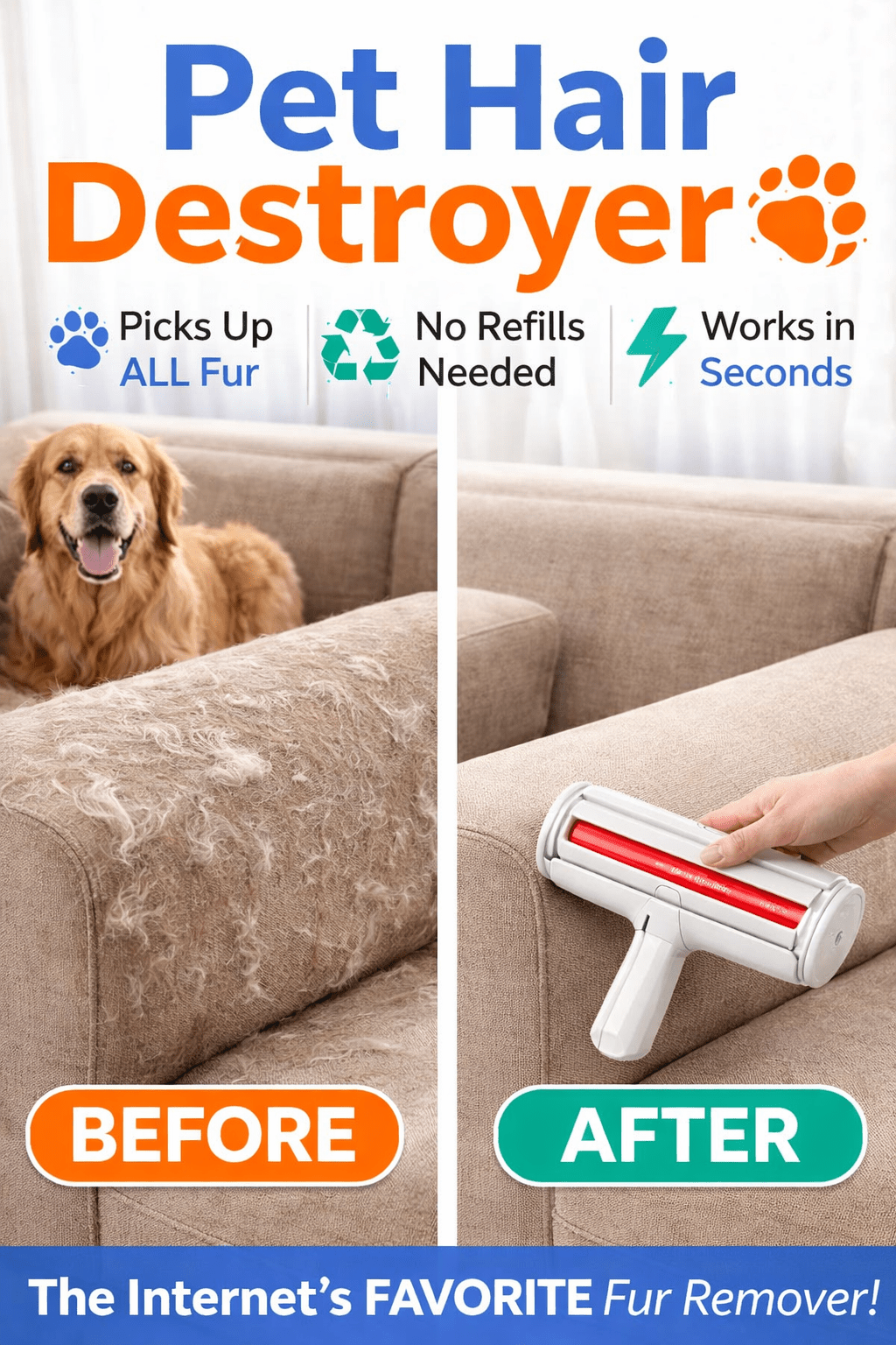 PET HAIR REMOVER ROLLER - PhishStones Products