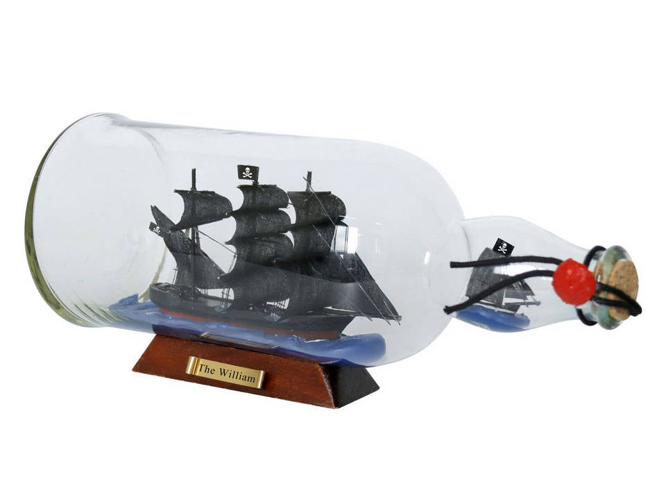 Calico Jack's The William Model Ship in a Glass Bottle 11""