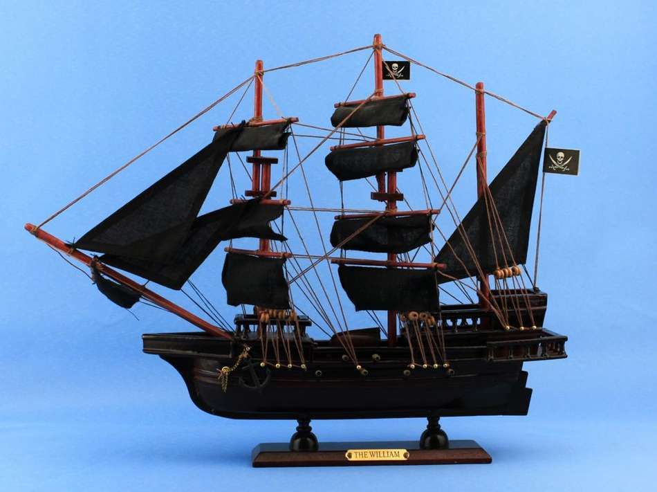 Wooden Calico Jack's The William Model Pirate Ship 14""