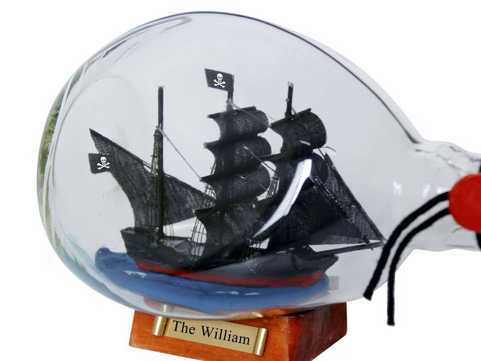 Calico Jack's The William Pirate Ship in a Bottle 7""