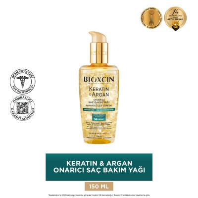 Bioxcin Keratin Argan Hair Care Oil - Nourishing & Repairing Treatment for Damaged Hair, 5.07 fl oz