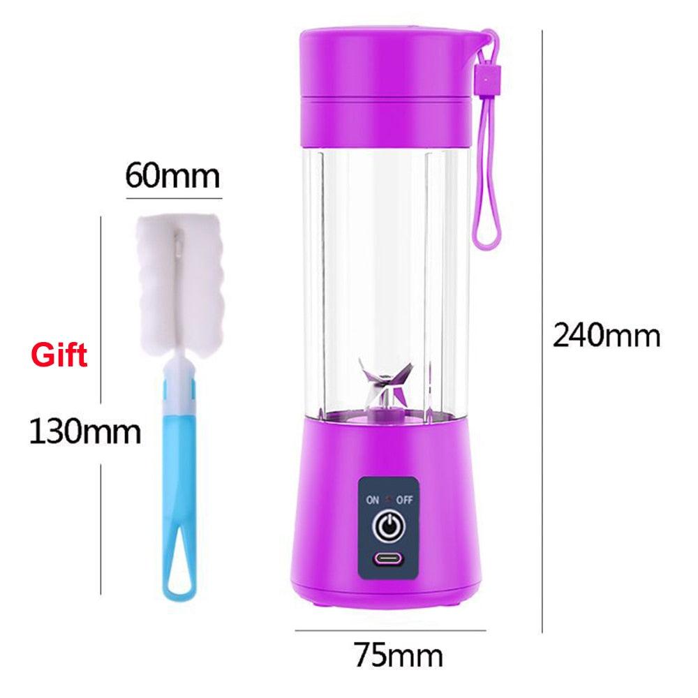 Portable Blender Mini Mixer Electric Juicer Machine Fresh Fruit Juice Blender Smoothie Maker Blender Cup Bottle A Travel Kitchen Portable USB Electric Fruit Juicer Squeezer Bottle Kitchen Tool for Orange Lemon - PhishStones Products