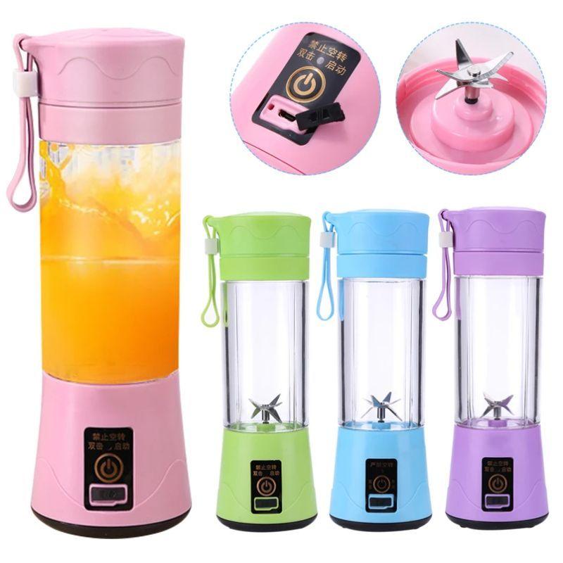 Portable Blender Mini Mixer Electric Juicer Machine Fresh Fruit Juice Blender Smoothie Maker Blender Cup Bottle A Travel Kitchen Portable USB Electric Fruit Juicer Squeezer Bottle Kitchen Tool for Orange Lemon - PhishStones Products