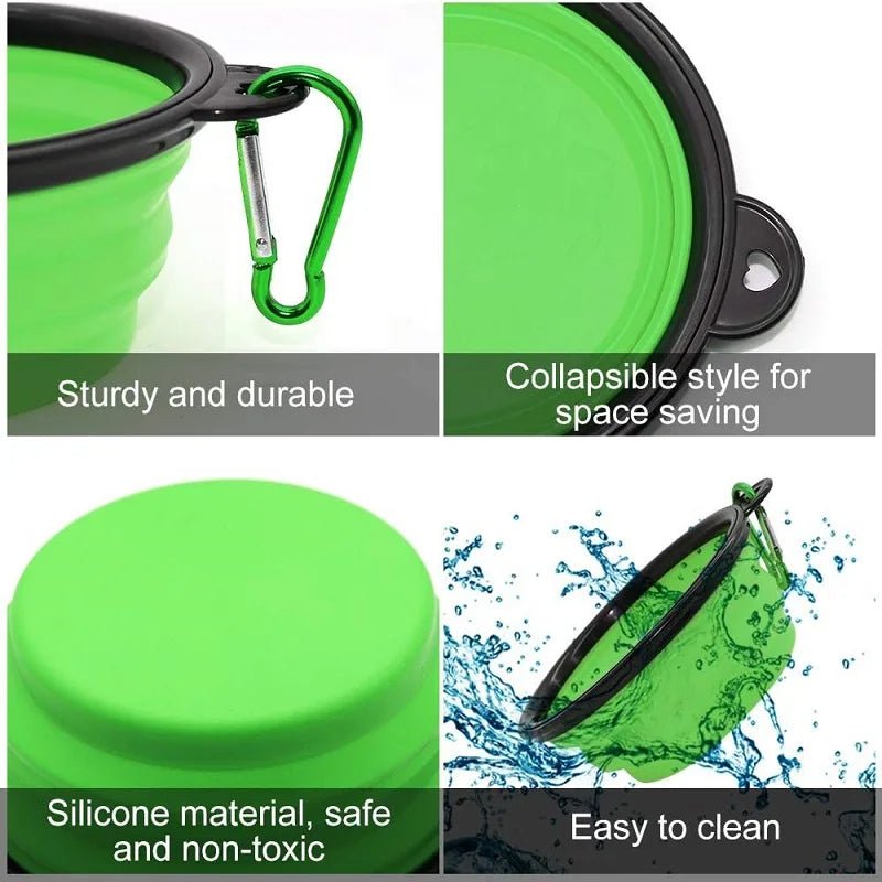 Portable Foldable Dog Bowl | Soft Silicone Travel Bowl for Food and Water - PhishStones Products