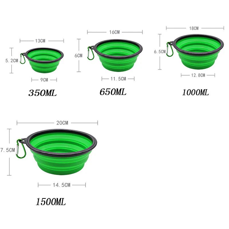 Portable Foldable Dog Bowl | Soft Silicone Travel Bowl for Food and Water - PhishStones Products
