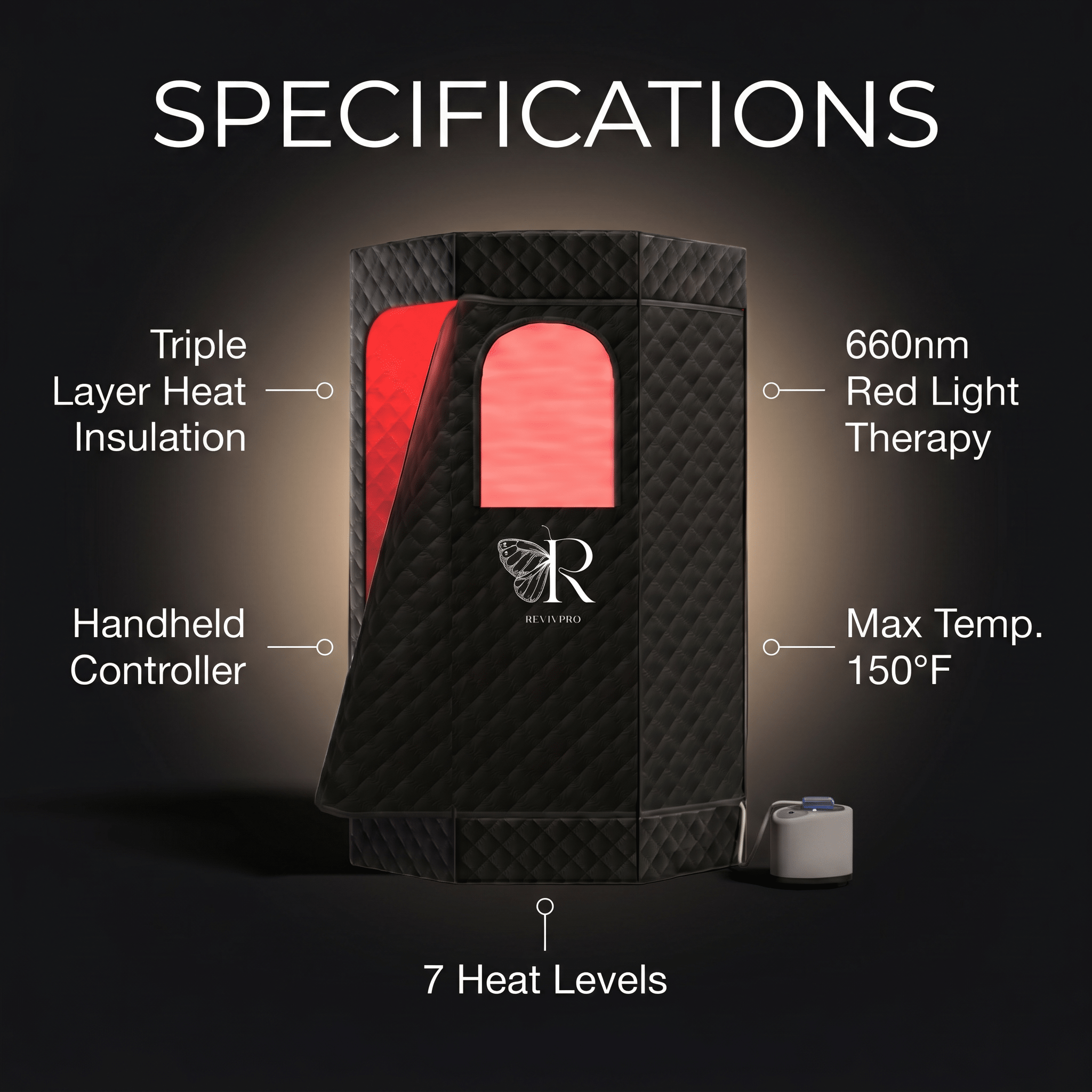 Red Light Therapy Sauna · Half Price of $349 SaunaPro | RevivPro