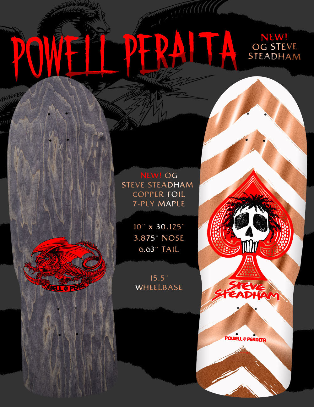 *Pre-Order* Powell Peralta Steve Steadham Spade Copper Foil Skateboard Deck