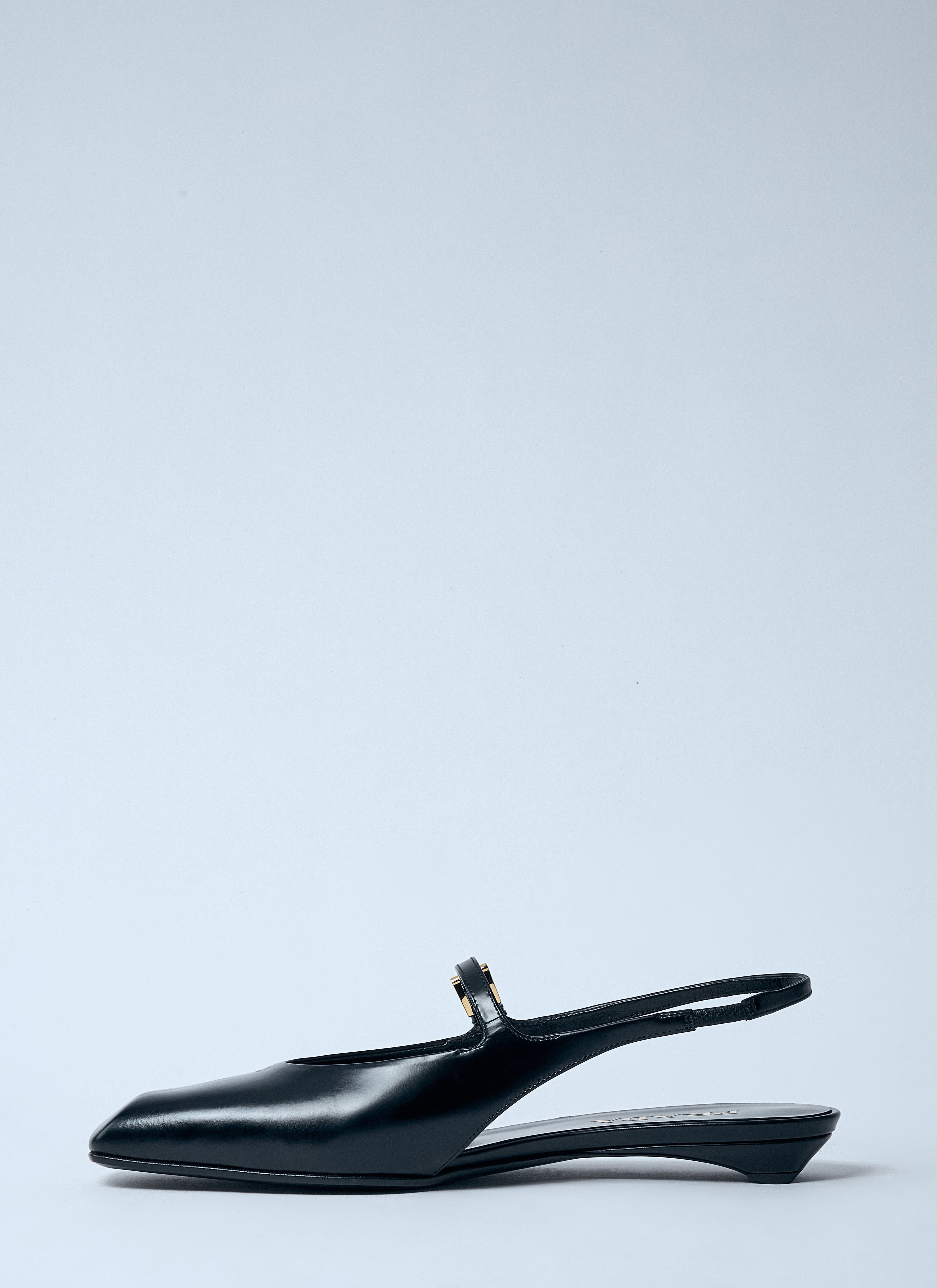 Prada Women Leather Slingback Ballerina Pumps