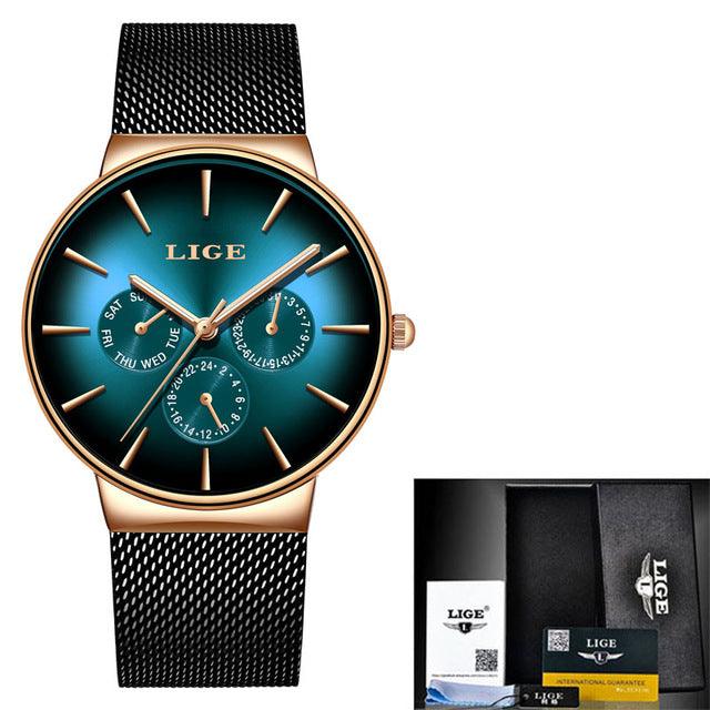 LIGE Fashion Men Luxury Watch
