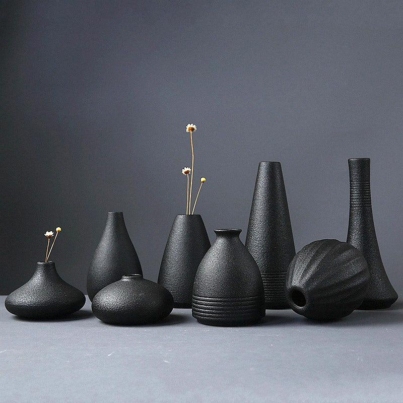 Black Ceramic Vase Collection