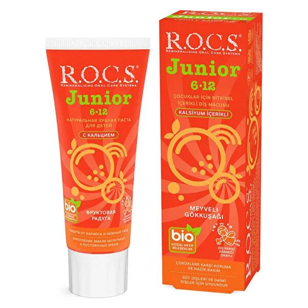 ROCS Junior Children's Toothpaste 60ml - Natural & Fruit-Flavored for Kids Aged 6-12