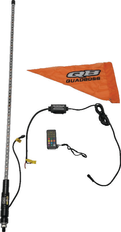 QuadBoss, QuadBoss 4Ft Clear Single LED Whip with Bluetooth Control - Part #609664