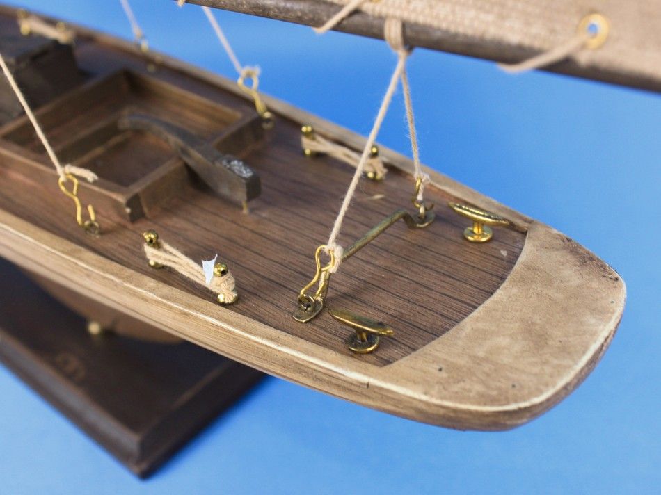 Wooden Rustic Columbia Model Sailboat Decoration Limited 30""