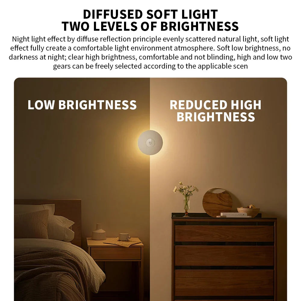 Rechargeable LED Motion Sensor Night Light, Adjustable Brightness, Infrared Human Sensor, Magnetic Base, USB - C - PhishStones Products