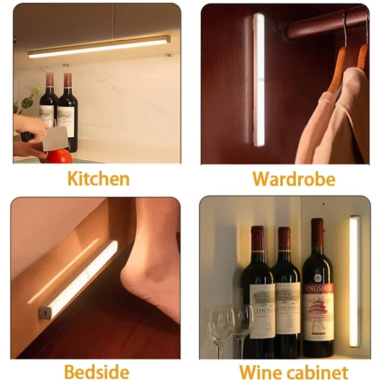 Rechargeable Motion Sensor LED Cabinet Light – Wireless Night Light for Wardrobe, Staircase & Kitchen - PhishStones Products