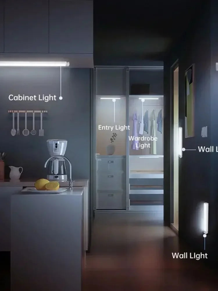 Rechargeable Motion Sensor LED Cabinet Light – Wireless Night Light for Wardrobe, Staircase & Kitchen - PhishStones Products