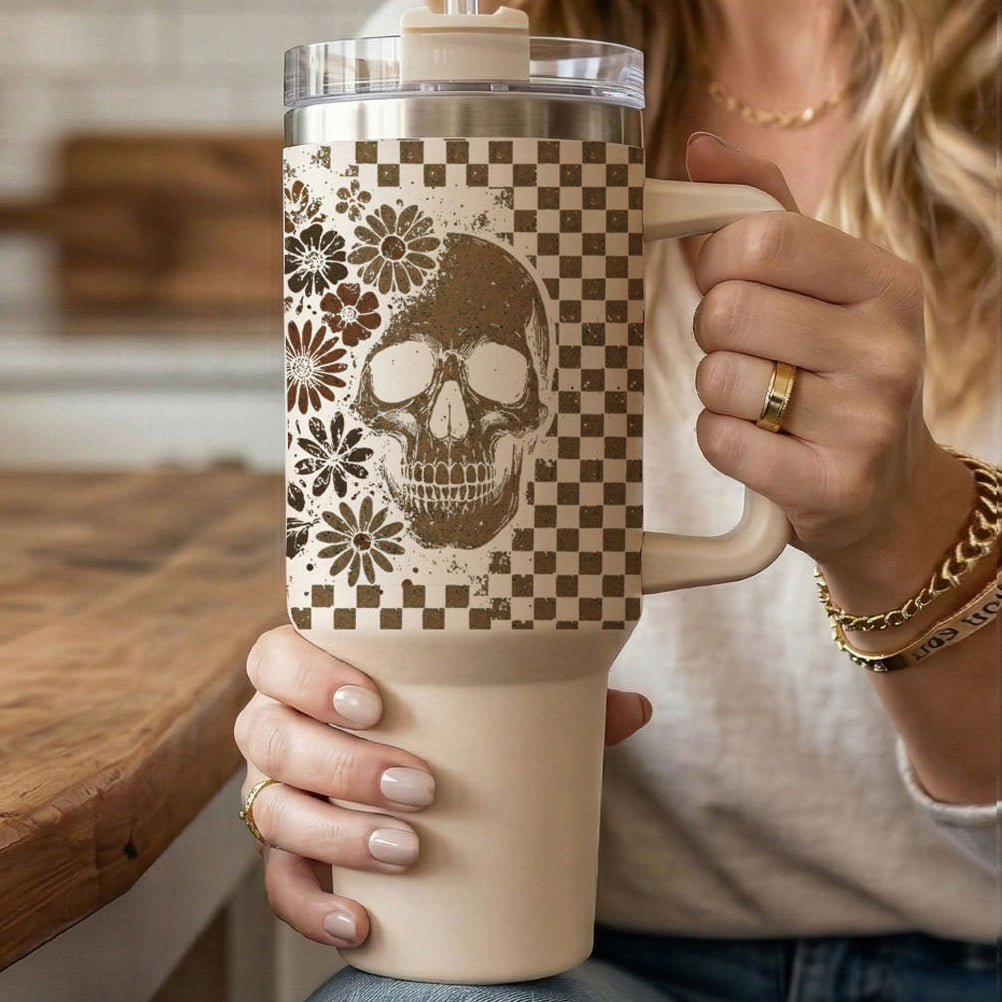 Retro Ghost + Skull 40oz