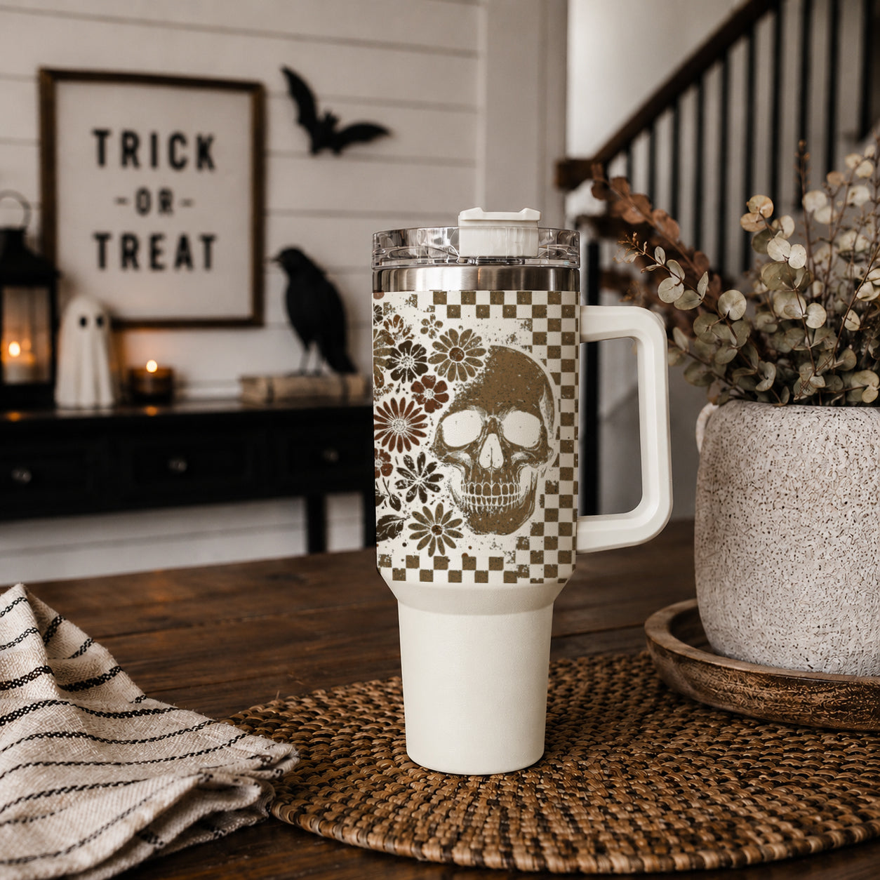 Retro Ghost + Skull 40oz
