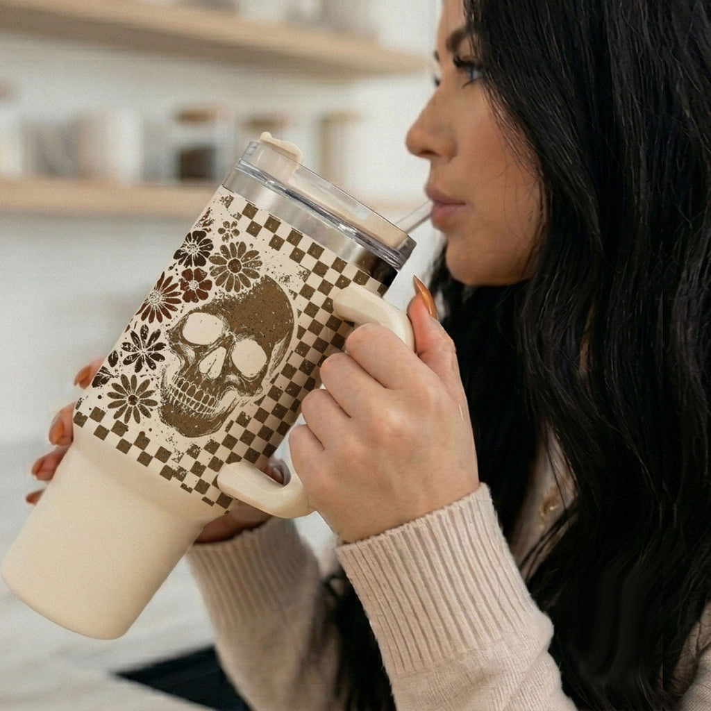 Retro Ghost + Skull 40oz