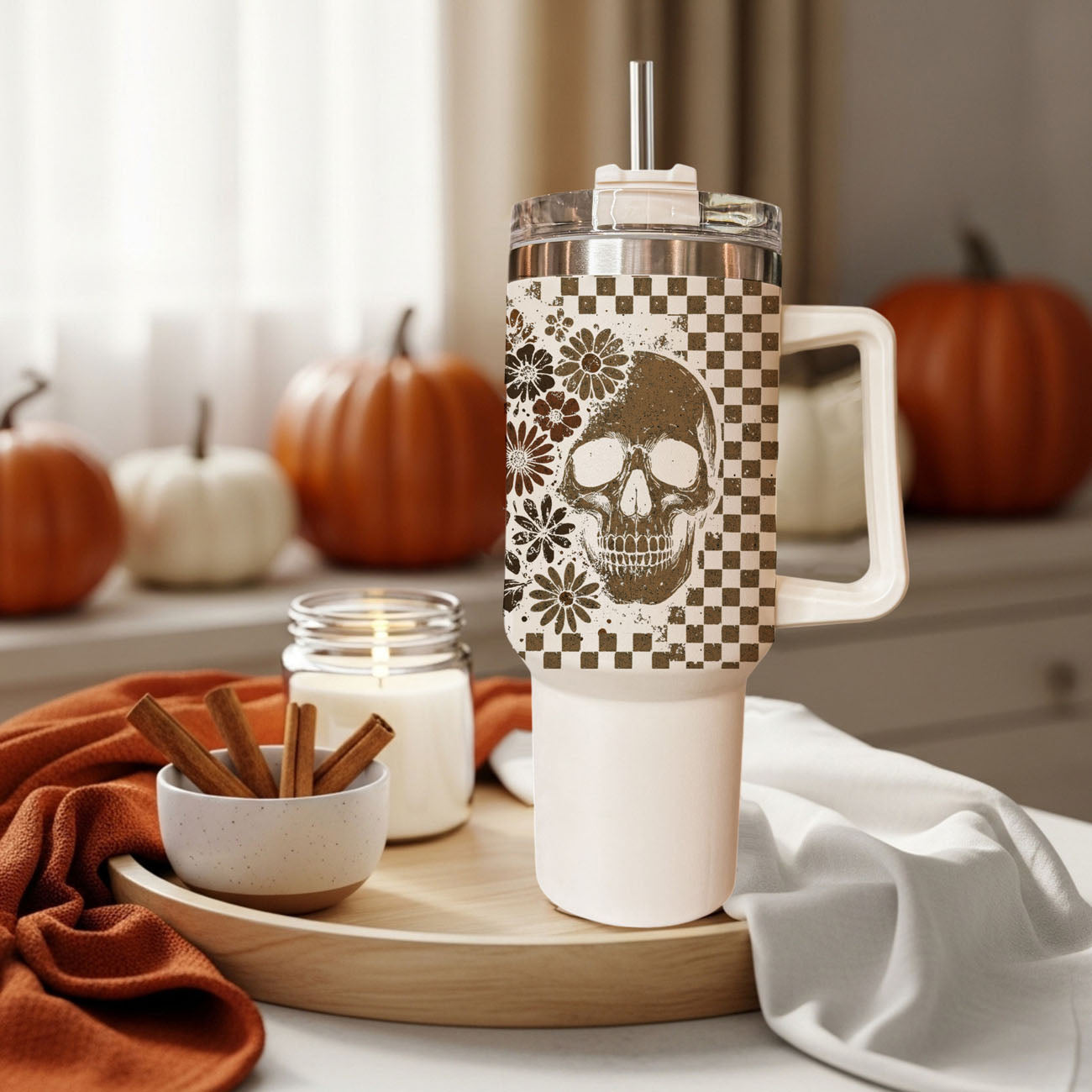 Retro Ghost + Skull 40oz